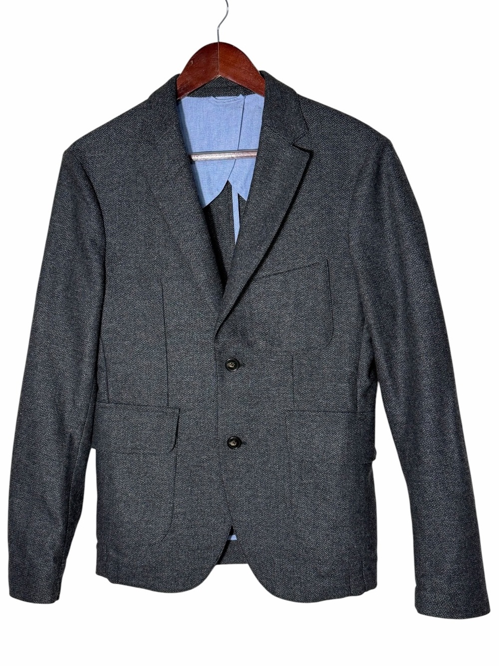 Taylor Stitch The Telegraph Herringbone Blazer Men’s 36R Gray Wool Sport Coat